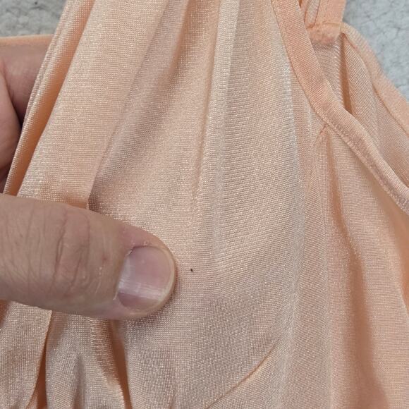 Olivia Lance Vpink  Satin Nightgown Lingerie Chemise L Slip Sheer 80s 90s Vtg - Picture 12 of 12